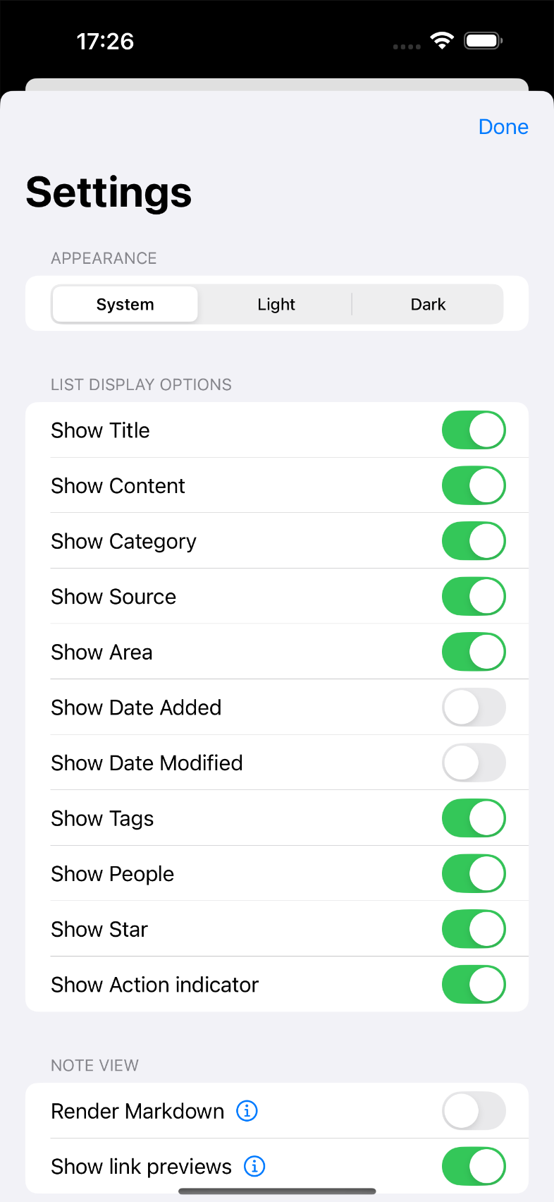 Anecnote note organisation screenshot